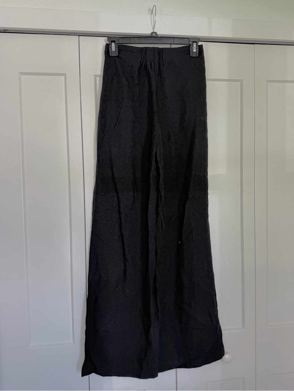 Ellen Tracy Wide Leg Black Linen Pants